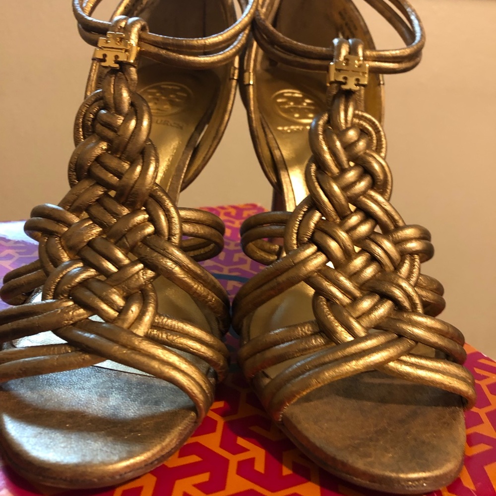 Tory Burch Gold Heels